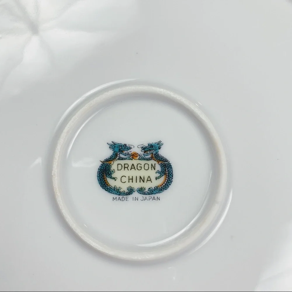 Vintage Dragon China Rose Tea & Toast Snack Plate Teacup Set